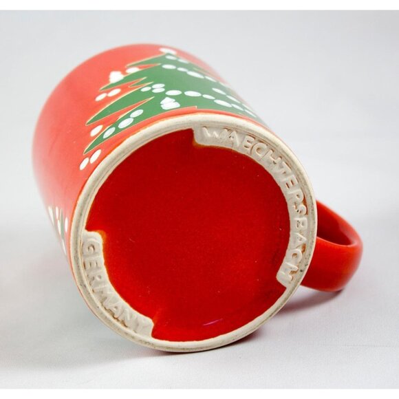 Waechtersbach Germany Red Christmas Tree Coffee Cocoa Mug 10 oz. - Picture 9 of 11